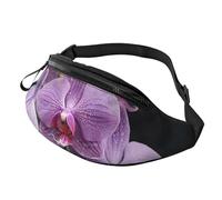 Marsupio leopardo africano per donne e uomini alla moda marsupio regolabile per allenamento corsa viaggio marsupio casual, Bellissime orchidee viola, Taglia unica