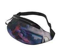 Marsupio leopardo africano per donne e uomini alla moda marsupio regolabile per allenamento corsa viaggio marsupio casual, Auto in fiamme, Taglia unica