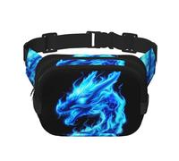 Marsupio lungo a doppio strato con drago fiamma, unisex, regolabile, per viaggi, escursionismo, corsa, ciclismo, festival