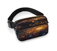 Marsupio marrone a pois con cinturino regolabile Marsupio alla moda per sport all'aria aperta escursionismo, bianco, 20 x 13 cm, marsupio stampato