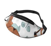 Marsupio marrone bradipo per uomo e donna, impermeabile, sportivo, alla moda, borsa a tracolla con cinghia regolabile, grande borsa a tracolla per viaggi ed escursionismo