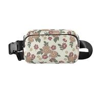 Marsupio marrone vintage alla moda per donne e uomini borsa multiuso a tracolla con tracolla regolabile per lo shopping sport lavoro, Fiori Vintage Marrone, Taglia unica