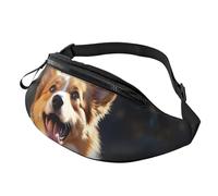 Marsupio Marsupio Marsupio per Uomini Donne Sling Zaino Ovunque Cintura Borsa Fiori come sfondo Borse A Tracolla, Simpatico cane Corgi, Taglia unica
