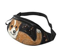Marsupio Marsupio Marsupio per Uomini Donne Sling Zaino Ovunque Cintura Borsa Fiori come sfondo Borse A Tracolla, Corgi che ama la musica, Taglia unica
