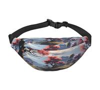 Marsupio Marsupio per donne e uomini, marsupio alla moda con tigre e fiori, per sport, escursionismo, viaggi, Ci sono alberi e fiori, Taglia unica