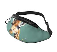 Marsupio Marsupio per Uomini Donne Sling Zaino Ovunque Cintura Bag Un gatto in una nebulosa Borse a tracolla, Giraffa Con Fiori, Taglia unica