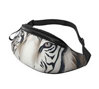 Marsupio Marsupio per Uomini Donne Sling Zaino Ovunque Cintura Bag Un gatto in una nebulosa Borse a tracolla, Motivo testa di tigre bianca, Taglia unica