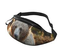 Marsupio Marsupio per Uomini Donne Sling Zaino Ovunque Cintura Borsa a Tracolla Immagine Elefante in Bianco e Nero, Orso che attraversa il fiume, Taglia unica
