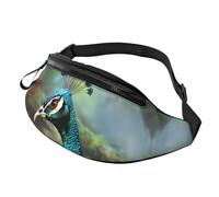 Marsupio Marsupio per Uomini Donne Sling Zaino Ovunque Cintura Borsa Colorata Pittura Ad Acquerello Borse a Tracolla, Pavone colorato., Taglia unica