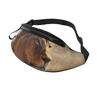 Marsupio Marsupio per Uomini Donne Sling Zaino Ovunque Cintura Borsa Colorata Pittura Ad Acquerello Borse a Tracolla, Leone della prateria, Taglia unica