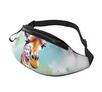 Marsupio Marsupio per Uomini Donne Sling Zaino Ovunque Cintura Borsa Fioritura Blu Margherita Crossbody Borse, Illustrazione d'arte giraffa, Taglia unica