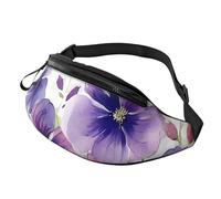 Marsupio Marsupio per Uomini Donne Sling Zaino Ovunque Cintura Faro di Mare al tramonto Borse a Tracolla, Fiori Viola Acquerello, Taglia unica