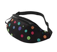 Marsupio Marsupio per Uomini Donne Sling Zaino Ovunque Marsupio Giungla foglie colorate Borse a tracolla, Sfondo Nero A Pois, Taglia unica