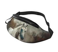 Marsupio marsupio per uomo donna zaino a tracolla ovunque borsa a tracolla uccelli verdi, Corsa di cavalli nel campo, Taglia unica