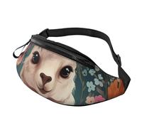 Marsupio marsupio per uomo donna zaino ovunque borsa a tracolla Eid al-Fitr luna crescente e stelle borse a tracolla, Fiore Alpaca, Taglia unica