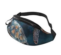 Marsupio marsupio per uomo donna zaino ovunque borsa da cintura spazio stelle borse a tracolla, Tartaruga che nuota nel mare, Taglia unica