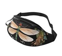 Marsupio marsupio per uomo donna zaino ovunque marsupio carlino verde a pois borse a tracolla, Immagine di Libellula in Ghirlanda, Taglia unica