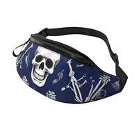 Marsupio marsupio per uomo donna zaino ovunque marsupio costellazioni e stelle modello borse a tracolla, Teschio blu e ossa, Taglia unica