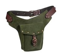 Marsupio medievale europeo e americano vintage medievale marsupio in pelle piccola borsa in pelle sportiva equitazione hip fanny marsupio marsupio cintura in vita plus size, Verde, Taglia unica