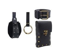 Marsupio medievale in pelle borse rinascimentali accessori costume LARP marsupio Fannys Pack in pelle PU portamonete regali, Marsupio nero