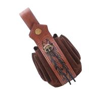 Marsupio medievale in pelle Marsupio medievale in pelle rivetto tasche portamonete borsa laterale accessori costume medievale, Motivo a ossa marroni, Taglia unica, Bellezza di massa
