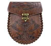 Marsupio medievale in pelle vintage goffrata, marsupio portatile, portamonete e dadi borsa facile da usare in pelle marsupio borsa portatile leggera e portatile per uso quotidiano, B