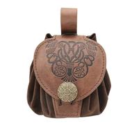 Marsupio medievale in rilievo PU Cuoio Cubo Bag Side Pack Cosplay Marsupio Cambiamento Borsa Piccola Borsa Vecchi Stili Marsupio, Marrone, 115x12mm