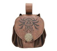 Marsupio medievale in rilievo PU Cuoio Cubo Bag Side Pack Cosplay Marsupio Cambiamento Borsa Piccola Borsa Vecchi Stili Marsupio, Marrone, 115x12mm