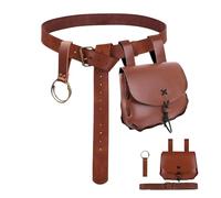 Marsupio medievale vintage con gonna e gonna, accessori per Halloween, cosplay, borsa per telefono retrò rinascimentale (marrone), Marrone, moderno