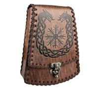 Marsupio medievale vintage in pelle goffrata borsa portamonete in vita accessori cosplay medievali per uomini donne accessori per giochi di ruolo fantasy, B, Taglia unica, Bellezza di massa