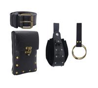 Marsupio medievale vintage marsupio marsupio LARP rinascimentali accessori costume donna uomo in pelle Fannys Pack, Marsupio nero, As Show