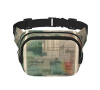 Marsupio Melodic Tunes quadrato a doppio strato per attività all'aperto come sport, viaggi, escursionismo, ciclismo, Nero , Taglia unica