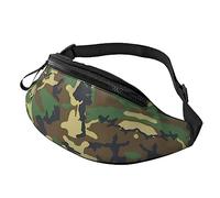 Marsupio militare verde mimetico per corsa, escursionismo, viaggi, allenamento, passeggiate con il cane, sport, pesca, Nero , Taglia unica