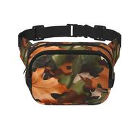 Marsupio mimetico a doppio strato con foglie d'acero, per uomo e donna, regolabile, per viaggi, escursionismo, corsa, ciclismo, festival