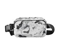 Marsupio mimetico bianco alla moda per donne e uomini, piccolo marsupio con cinghia regolabile per allenamento, corsa, escursionismo