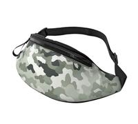 Marsupio mimetico bianco per uomo e donna, impermeabile, sportivo, alla moda, borsa a tracolla con cinghia regolabile, grande borsa a tracolla per viaggi ed escursioni