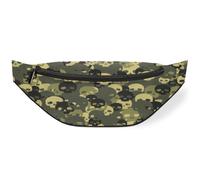 Marsupio mimetico con teschio verde per uomini, donne, bambini, ragazze, ragazzi, mimetico, sport, escursionismo, corsa, borsello da cintura, Colore, M, Organizer per borse