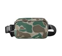 Marsupio mimetico grigio verde alla moda per uomo donna borsa a tracolla impermeabile per passaporto con tracolla regolabile per viaggi, corsa, escursionismo, Grigio-verde Camouflage, Taglia unica