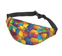 Marsupio mimetico verde e marrone per donne e uomini, impermeabile, con cintura regolabile, borsa a tracolla casual da viaggio, per sport, corsa, ciclismo, Divertente Puzzle, One Size