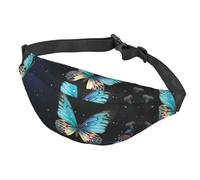 Marsupio mimetico verde e marrone per donne e uomini, impermeabile, con cintura regolabile, borsa a tracolla casual da viaggio, per sport, corsa, ciclismo, Farfalla Fying, Taglia unica