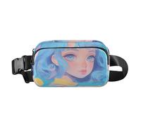 Marsupio moderno blu carino anime ragazza moda marsupio per donne uomini adolescenti borsa multiuso a tracolla con cinturino regolabile per viaggi vacanze corsa