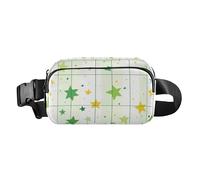 Marsupio moderno con stelle verdi, per uomini e donne, grande capacità, essenziale da viaggio, con cinghia regolabile, per viaggi, vacanze, corsa