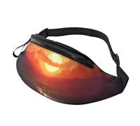 Marsupio moderno in stile bohémien con fiori per donne e uomini, alla moda, regolabile, per allenamento, corsa, viaggi, stile casual, Tramonto Arte, Taglia unica