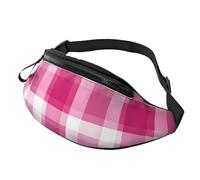 Marsupio moderno in stile bohémien con fiori per donne e uomini, alla moda, regolabile, per allenamento, corsa, viaggi, stile casual, Plaid bianco., Taglia unica