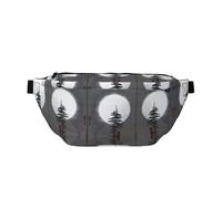 Marsupio Moon Pine Tree stampato con grande capacità e doppie tasche, adatto per viaggi e sport.