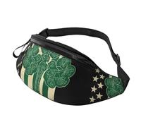 Marsupio Moraine Lake Canoe per donne e uomini, alla moda, regolabile, per allenamento, corsa, viaggi, stile casual, Bandiera irlandese americana, Taglia unica