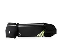 Marsupio multifunzionale impermeabile da corsa per jogging escursionismo con finiture riflettenti multi scomparto portaoggetti multi tasche marsupio sportivo, nero, 100%