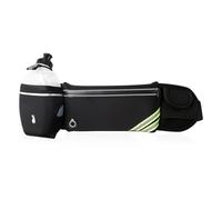 Marsupio multifunzionale impermeabile da corsa per jogging escursionismo con finiture riflettenti multi scomparto portaoggetti multi tasche marsupio sportivo, nero, 100%
