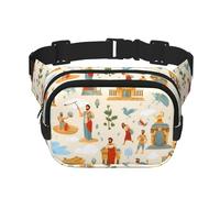 Marsupio multifunzionale stampato con architettura egiziana, borsa messenger unisex alla moda, borsa da viaggio per sport