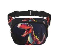 Marsupio multifunzionale stampato con dinosauro dalla bocca grande, borsa messenger unisex alla moda, borsa da viaggio per sport